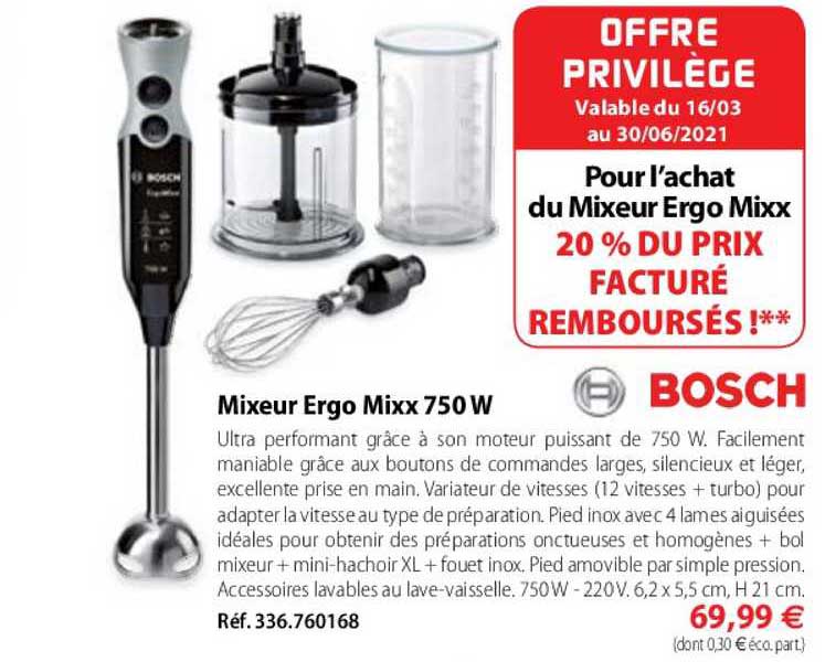 Mixeur Ergo Mixx 750w Bosch