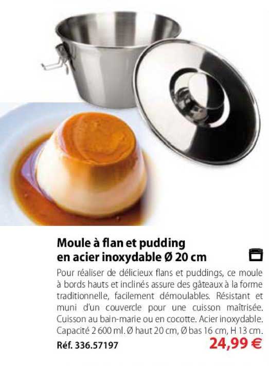 moule à flan et pudding en acier inoxydable