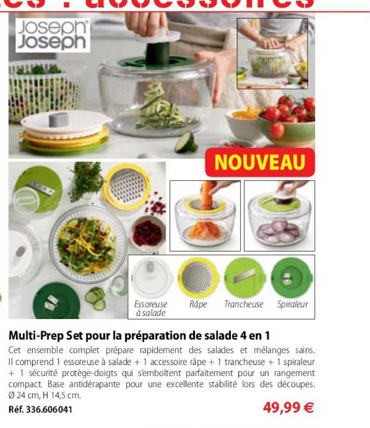 multi prep set pour la préparation de salade 4 en 1 joseph joseph