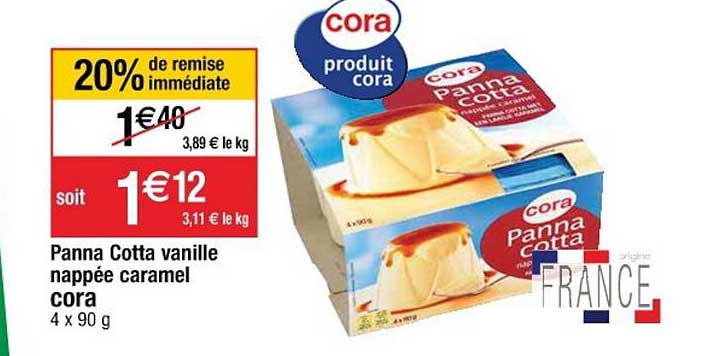 panna cotta vanille nappée caramel cora