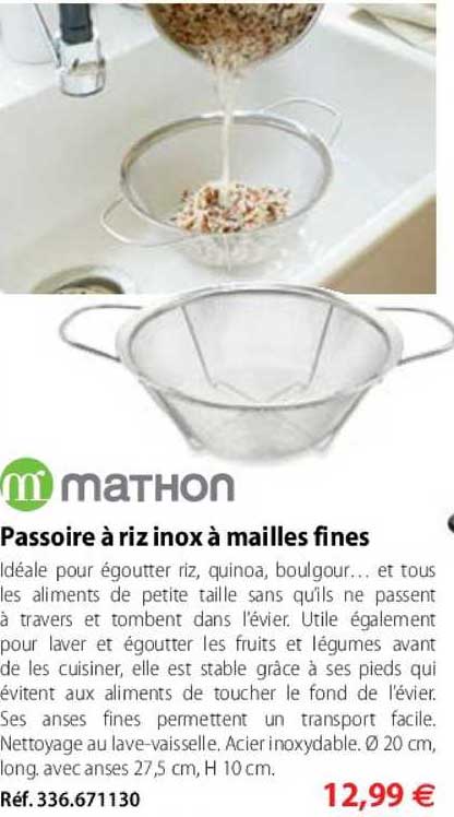 passoire à riz inox à mailles fines