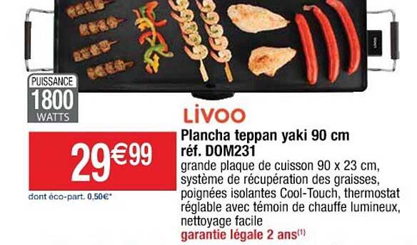 plancha teppan yaki 90 cm livoo