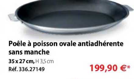 Poêle à Poisson Ovale Antiadhérente Sans Manche