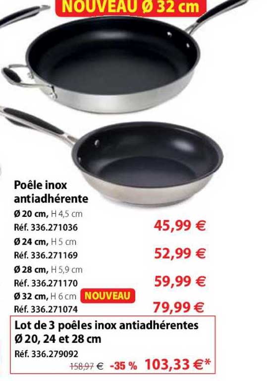 Poêle Inox Antiadhérente