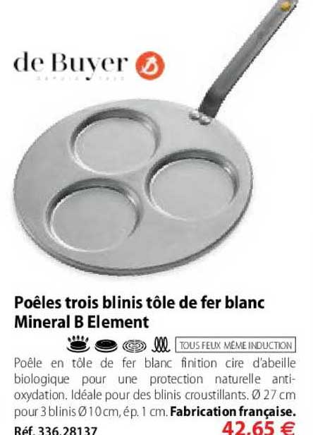 poêles trois blinis tôle de fer blanc mineral b element de bruyer