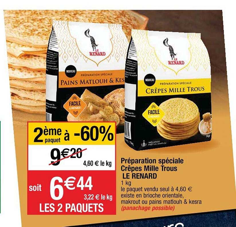préparation spéciale crêpes mille trous le renard