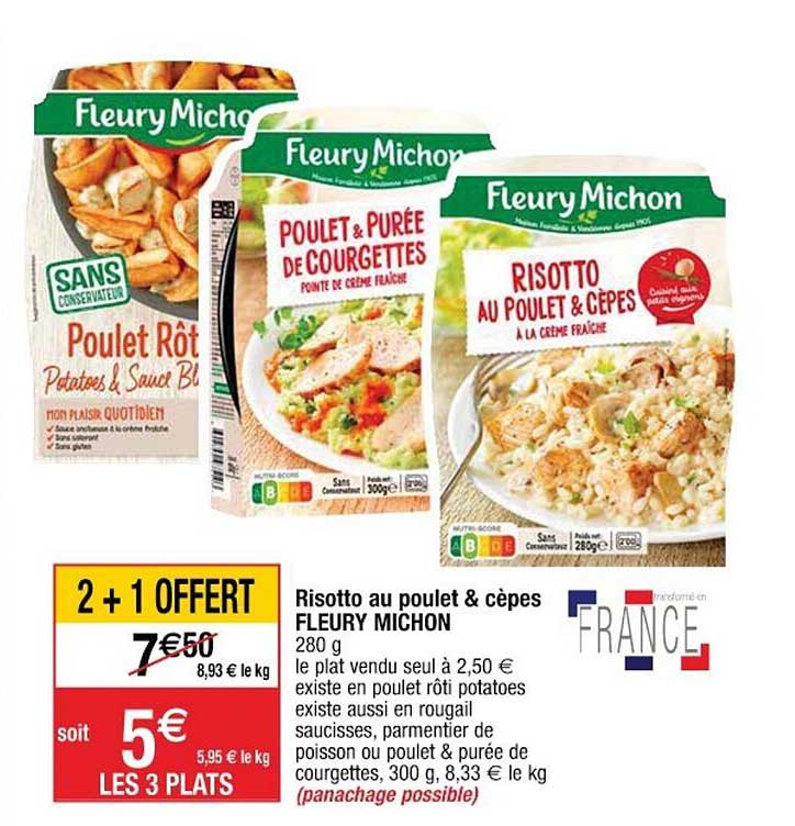 risotto au poulet & cèpes fleury michon