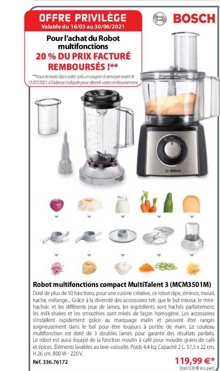 Robot Multifonctions Compact Multitalent 3 (mcm3501m) Bosch