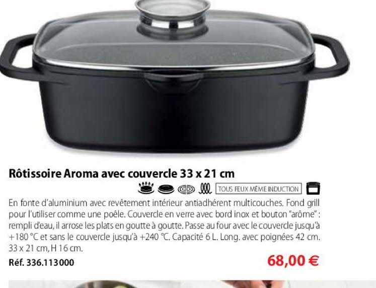 rôtissoire aroma avec couvercle 33 x 21cm