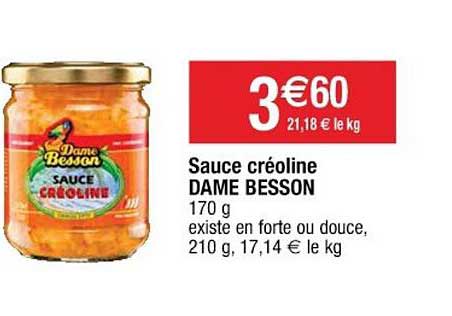 sauce créoline dame besson