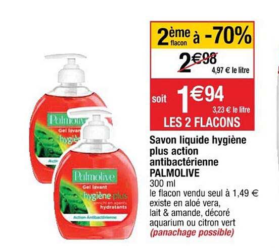 Savon Liquide Hygiène Plus Action Antibactérienne Palmolive