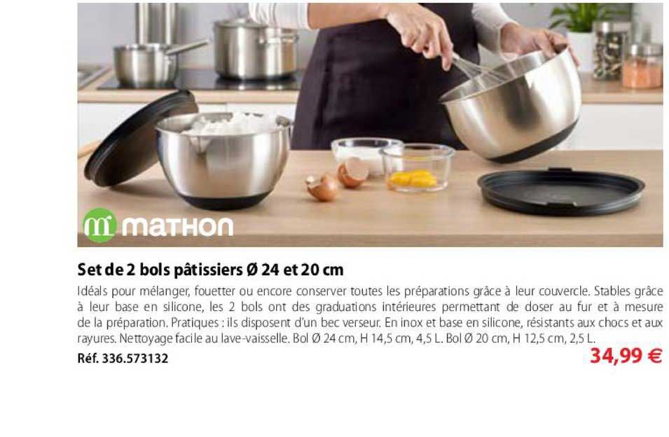 set de 2 bols pâtissiers 24 et 20 cm