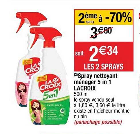 Spray Nettoyant Ménager 5 En 1 Lacroix