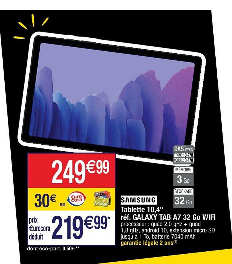Tablette 10,4" Galaxy Tab A7 32 Go Wifi Samsung