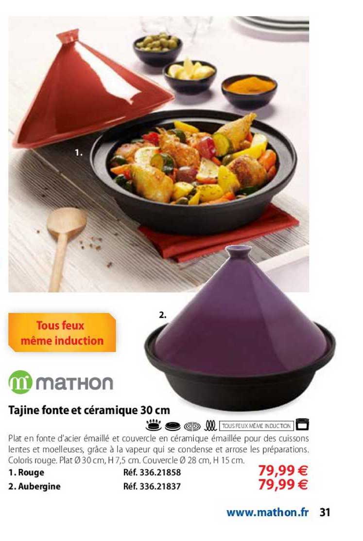 tajine fonte et céramique 30cm mathon