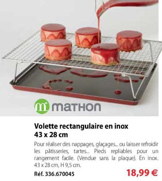 volette rectangulaire en inox 43 x 28 cm