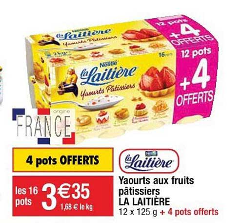 yaourts aux fruits pâtissiers la laitière