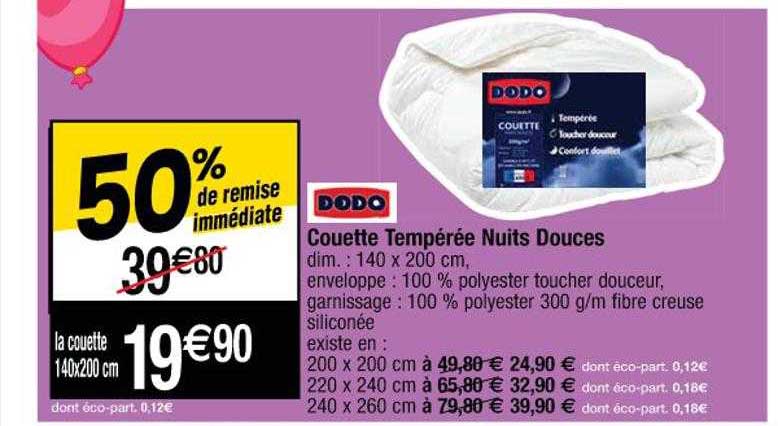 couette tempérée nuits douces dodo