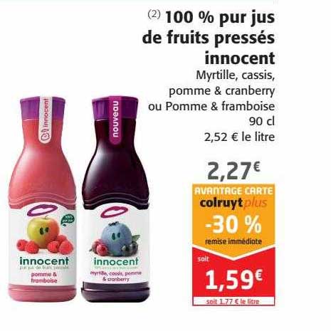 100% pur jus de fruits pressés innocent