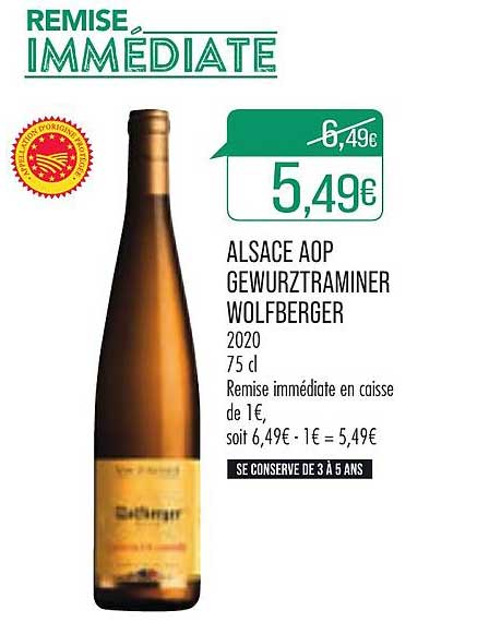 Alsace Aop Gewurztraminer Wolfberger 2020