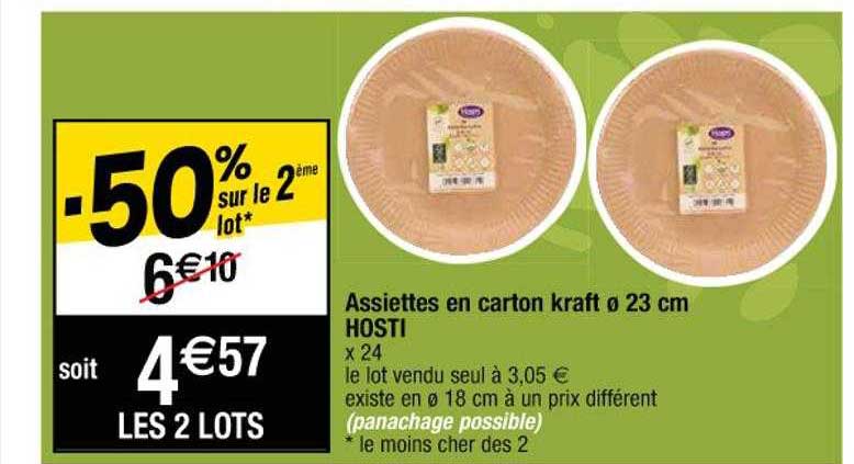 assiettes en carton kraft ø 23 hosti