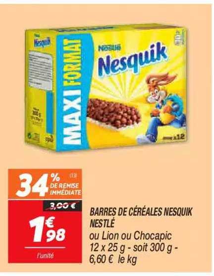 Barres De Céréales Nesquik Nestlé