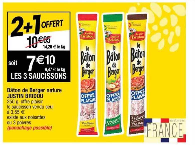 bâton de berger nature justin bridou