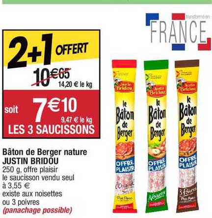 bâton de berger nature justin bridou