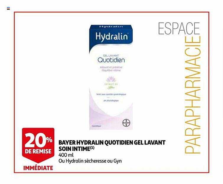 bayer hydralin quotidien gel lavant soin intime