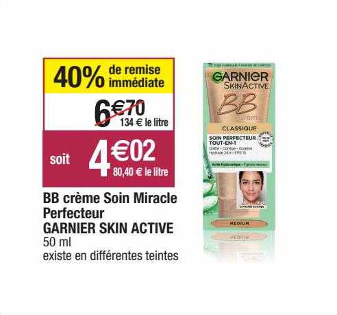 bb crème soin miracle perfecteur garnier skin active