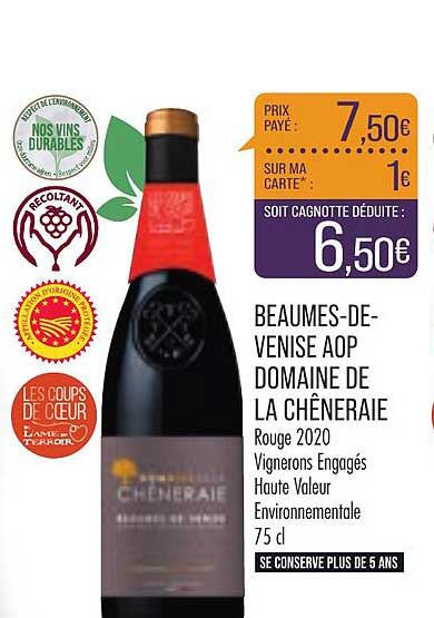 beaumes-de-venise aop domaine de la chêneraie