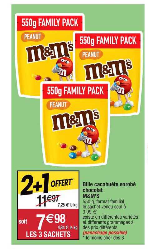 bille cacahuète enrobé chocolat m&m's
