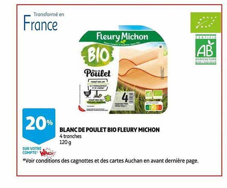 blanc de poulet bio fleury michon
