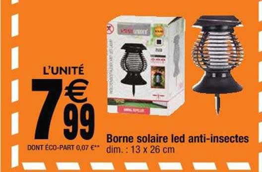 borne solaire led anti-insectes
