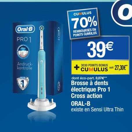 brosse à dents électrique pro 1 cross action oral-b