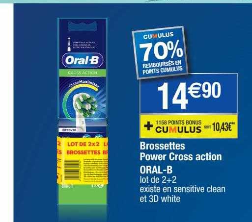 brossettes power cross action oral-b