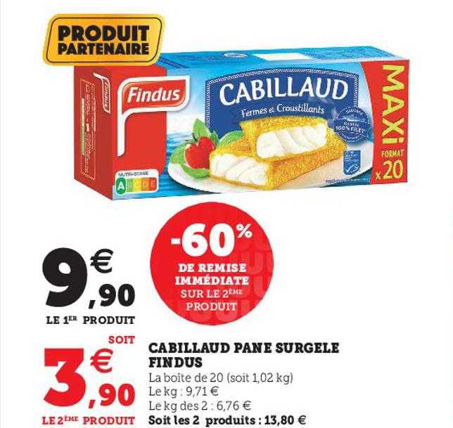 Cabillaud Pané Surgelé Findus
