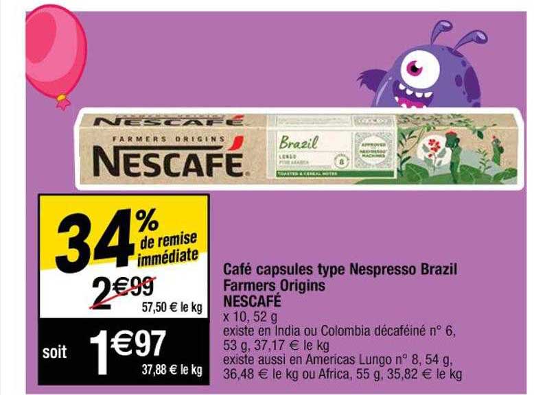 café capsules type nespresso brazil farmers origins nescafé
