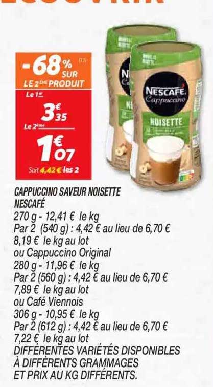 Cappuccino Saveur Noisette Nescafé