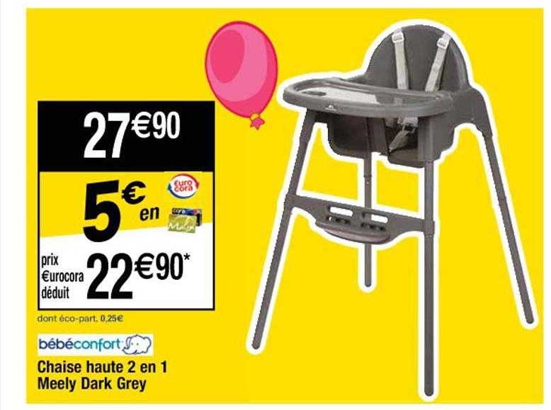 chaise haute 2 en 1 meely dark grey