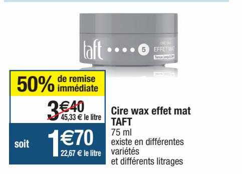 cire wax effet mat taft