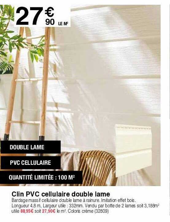 clin pvc cellulaire double lame