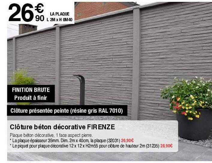 clôture béton décorative firenze