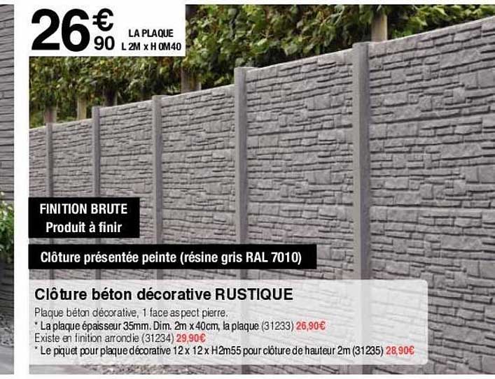 clôture béton décorative rustique