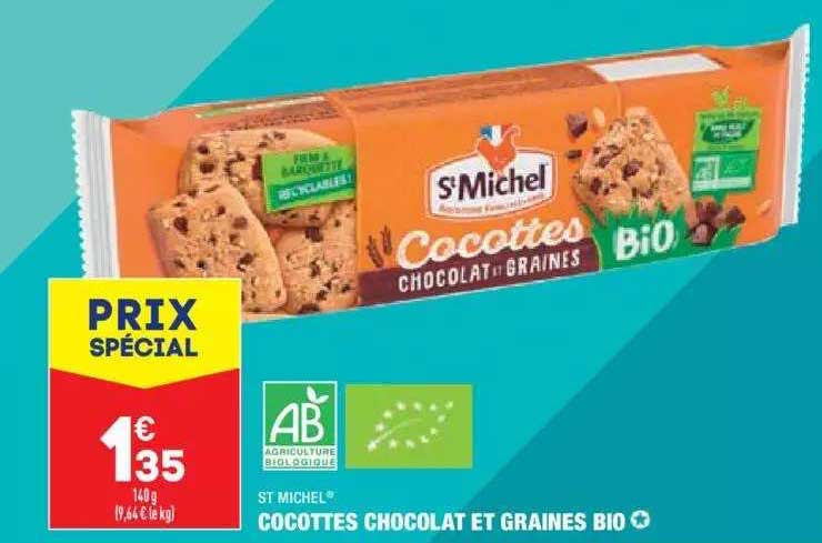 cocottes chocolat et graines bio st michel