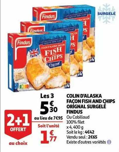 colin d'alaska façon fish and chips original surgelé findus