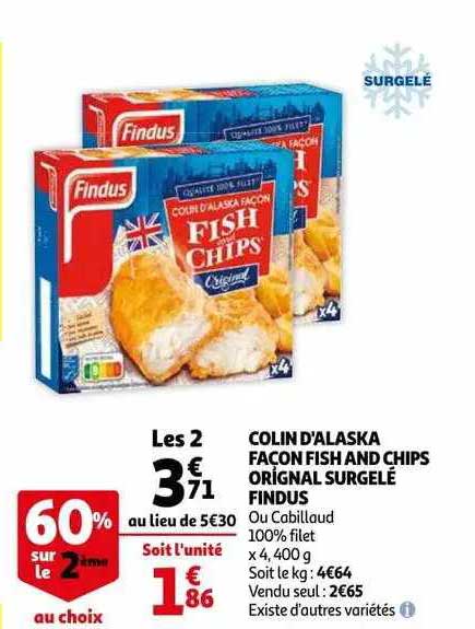 colin d'alaska façon fish and chips original surgelé findus