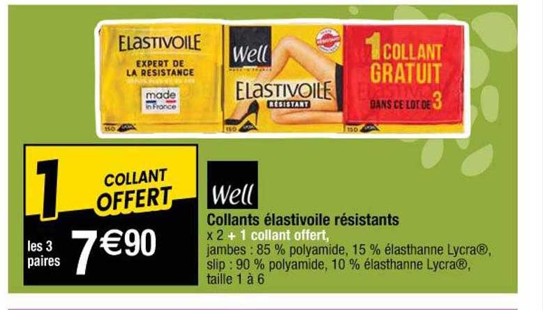 collants élastivoile résistants well