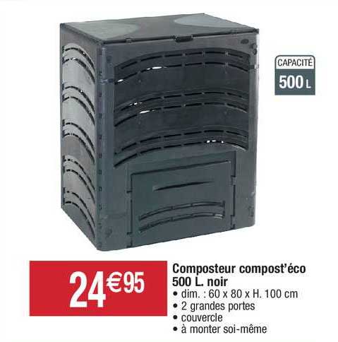 composteur compost'éco 500l . noir