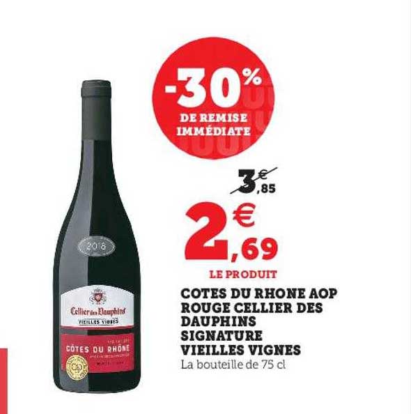côtes du rhône aop rouge cellier des dauphins signature vieilles vignes